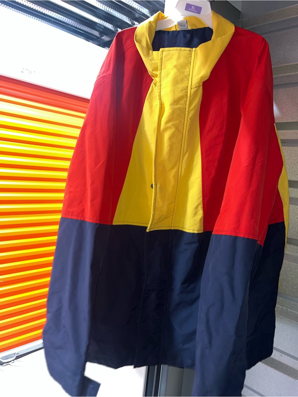 Old Navy Colorblock Windbreaker Jacket in Red, Yellow & Navy